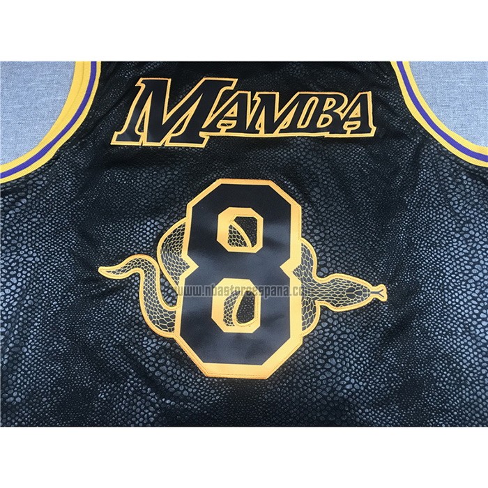 Camiseta Los Angeles Lakers Kobe Bryant NO 24 8 Black Mamba Negro